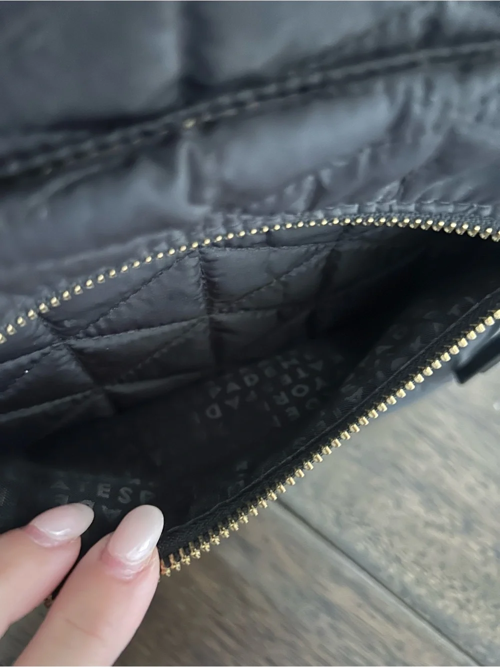 Kate Spade New York Black Quilted Nylon Mini Backpack Gold Hardware